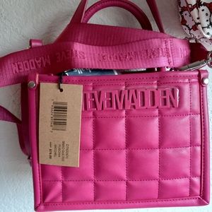Steve Madden pink quilted handbag